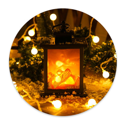 LED Flame Lantern Light Fashionable Retro Lantern Hanging Lamp for Christmas Decoration Square Flame Lamp, M V1294-YM0512-3115220131111