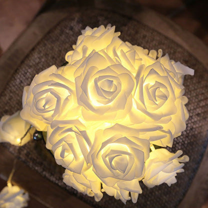 LED Rose Flower String Light Simulated Rose Flower Fairy String Lights for Wedding Home Party Decoration 20 V1294-YM0512-3115220133111