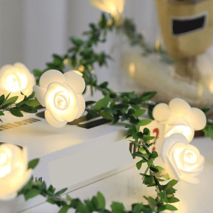 LED Rose Flower String Light Simulated Rose Flower Fairy String Lights for Wedding Home Party Decoration 20 V1294-YM0512-3115220133111