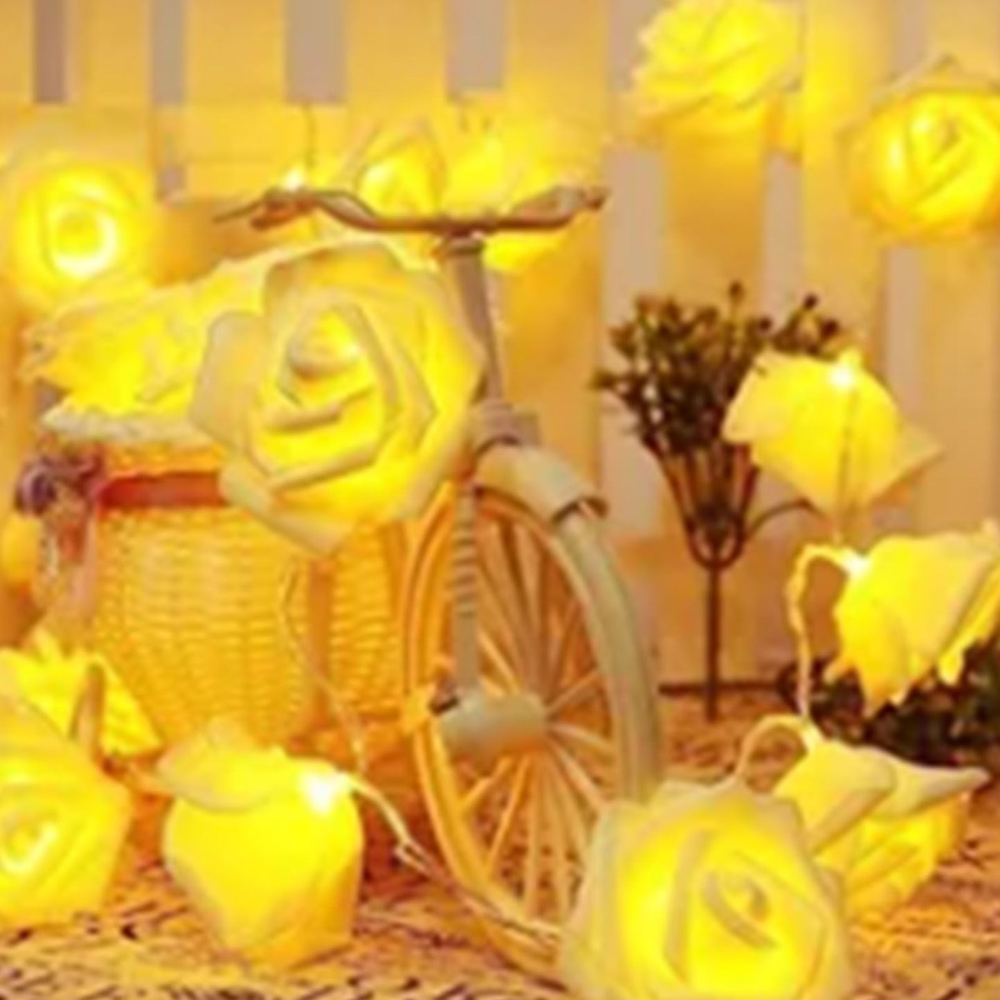 LED Rose Flower String Light Simulated Rose Flower Fairy String Lights for Wedding Home Party Decoration 20 V1294-YM0512-3115220133111