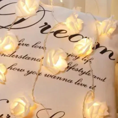LED Rose Flower String Light Simulated Rose Flower Fairy String Lights for Wedding Home Party Decoration 20 V1294-YM0512-3115220133111
