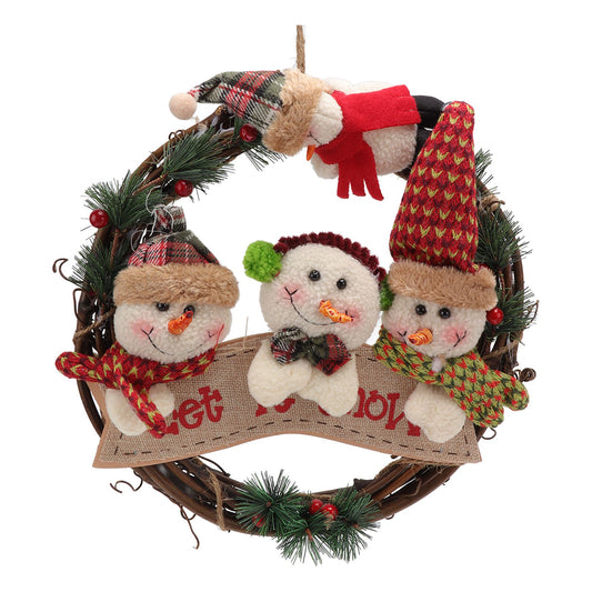 Christmas Wreath Fadeless Durable Joyful Vibes Rich Bright Colors Grapevine Wreath for Door Window Decor V1294-YM0512-3115220135111