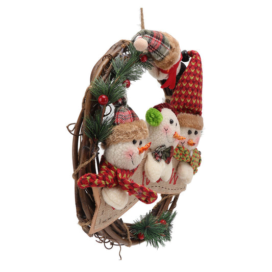 Christmas Wreath Fadeless Durable Joyful Vibes Rich Bright Colors Grapevine Wreath for Door Window Decor V1294-YM0512-3115220135111