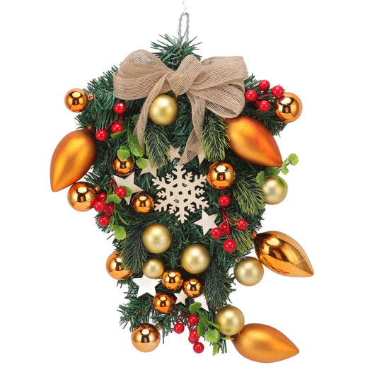 Christmas Wreath Handcrafted Exquisite Reusable Christmas Wreath Pendant Christmas Door Wreath for Fireplace V1294-YM0512-3115220135211