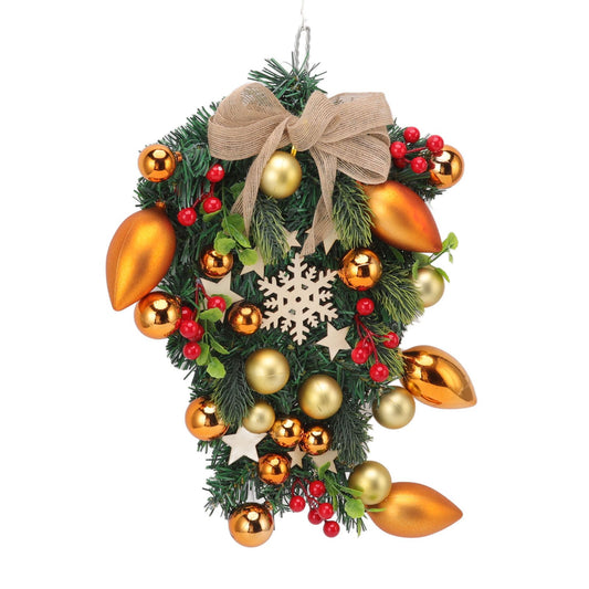 Christmas Wreath Handcrafted Exquisite Reusable Christmas Wreath Pendant Christmas Door Wreath for Fireplace V1294-YM0512-3115220135211