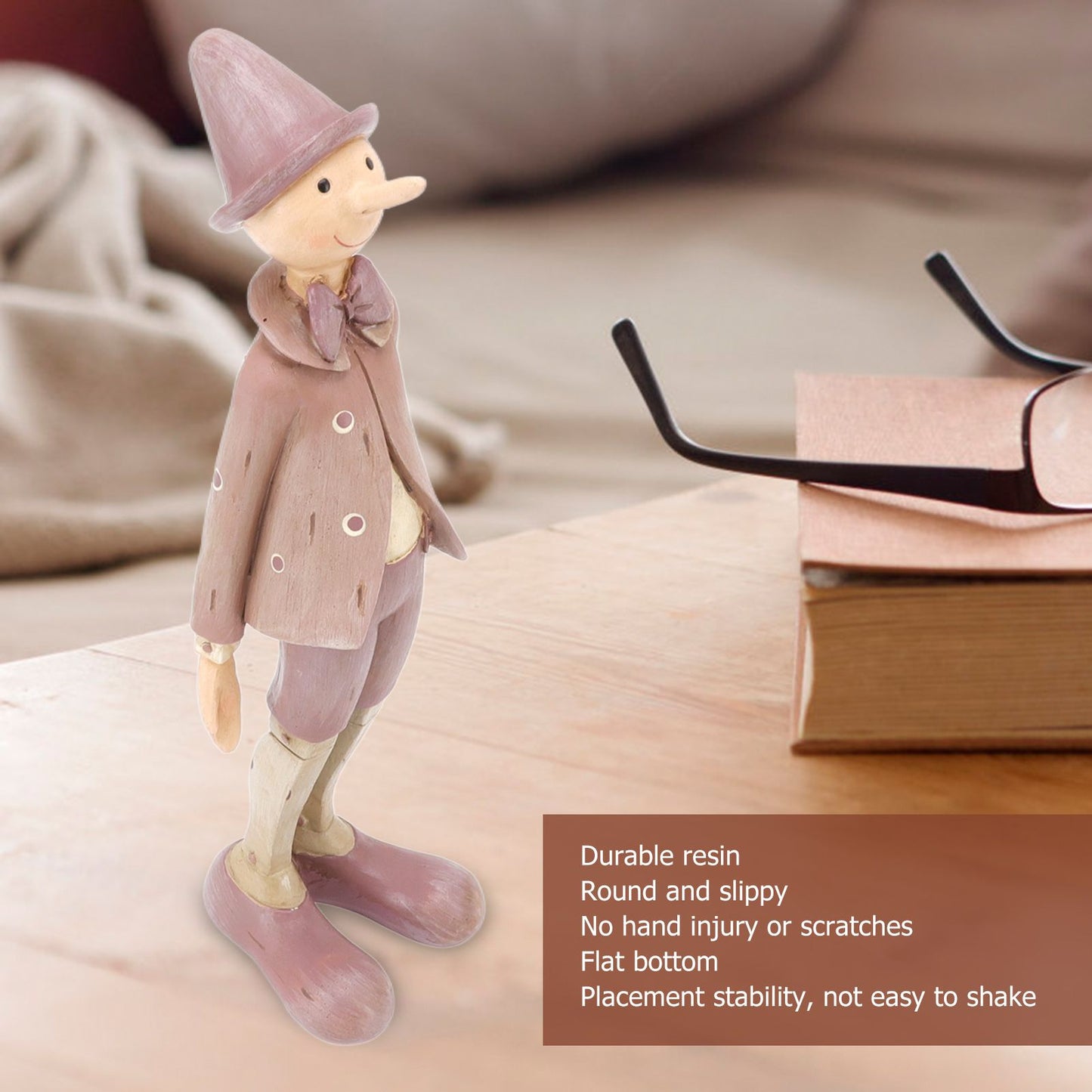 Resin Puppet Ornament Stable Placing Round Slippy Exquisite Desktop Puppet Standing Decoration V1294-YM0512-3115220136311