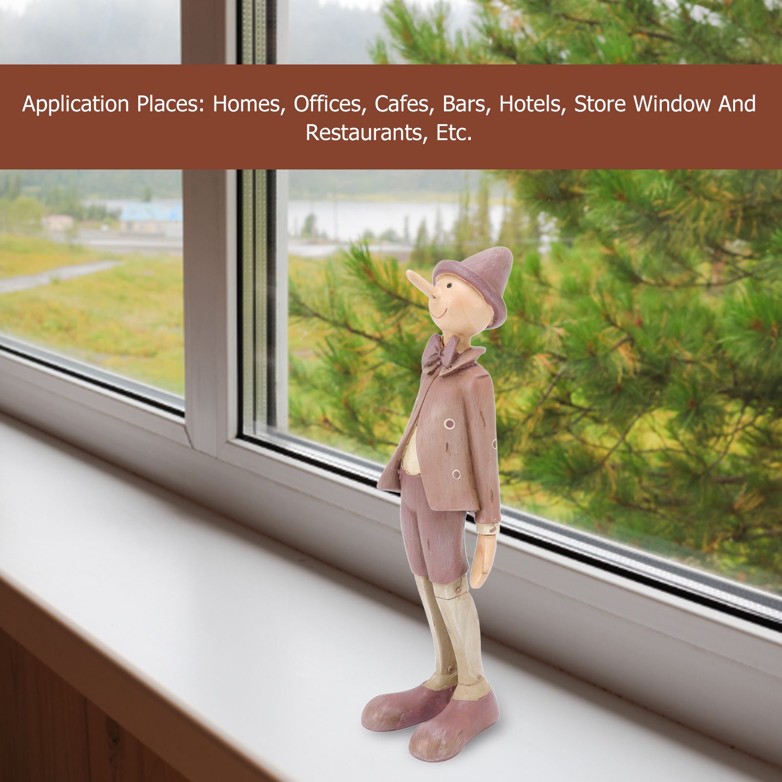 Resin Puppet Ornament Stable Placing Round Slippy Exquisite Desktop Puppet Standing Decoration V1294-YM0512-3115220136311
