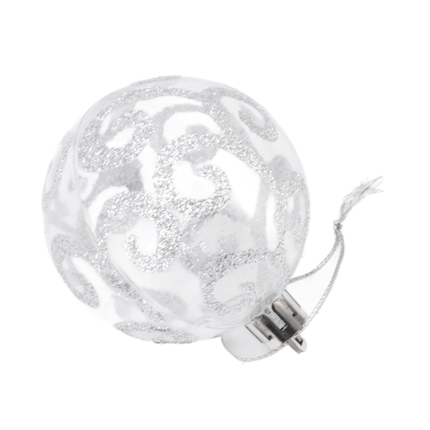 9Pcs Christmas Ball Ornaments Exquisite Plastic Shatterproof Hanging Christmas Tree Ornaments for Home Silver V1294-YM0512-3115220137214