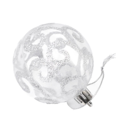 9Pcs Christmas Ball Ornaments Exquisite Plastic Shatterproof Hanging Christmas Tree Ornaments for Home Silver V1294-YM0512-3115220137214