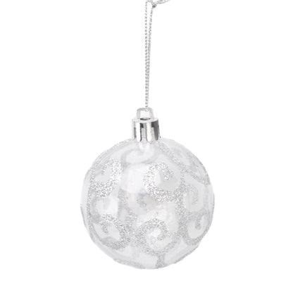 9Pcs Christmas Ball Ornaments Exquisite Plastic Shatterproof Hanging Christmas Tree Ornaments for Home Silver V1294-YM0512-3115220137214