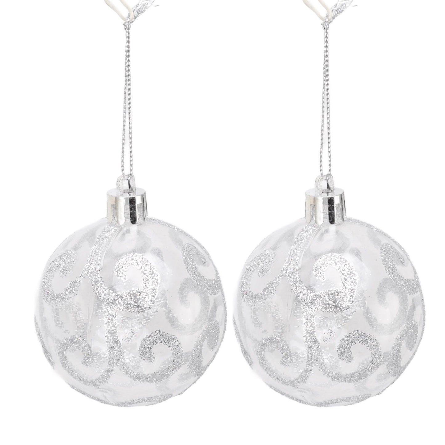 9Pcs Christmas Ball Ornaments Exquisite Plastic Shatterproof Hanging Christmas Tree Ornaments for Home Silver V1294-YM0512-3115220137214
