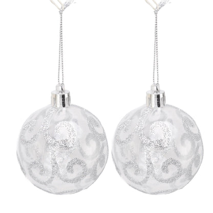 9Pcs Christmas Ball Ornaments Exquisite Plastic Shatterproof Hanging Christmas Tree Ornaments for Home Silver V1294-YM0512-3115220137214