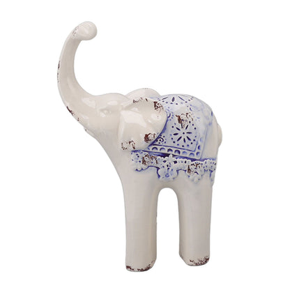 Elephant Ceramic Decor Safe Round Slippy Exquisite Porcelain Elephant Sculpture for Home Office Ornament S V1294-YM0512-3115220138311