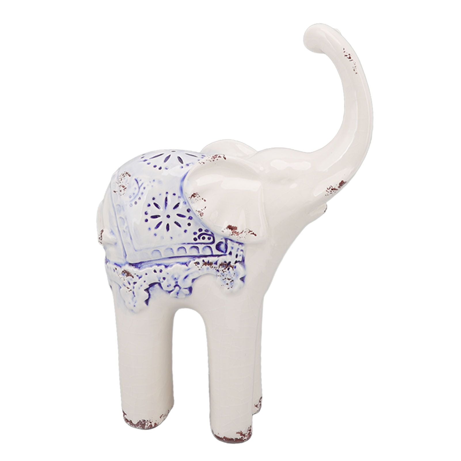 Elephant Ceramic Decor Safe Round Slippy Exquisite Porcelain Elephant Sculpture for Home Office Ornament S V1294-YM0512-3115220138311