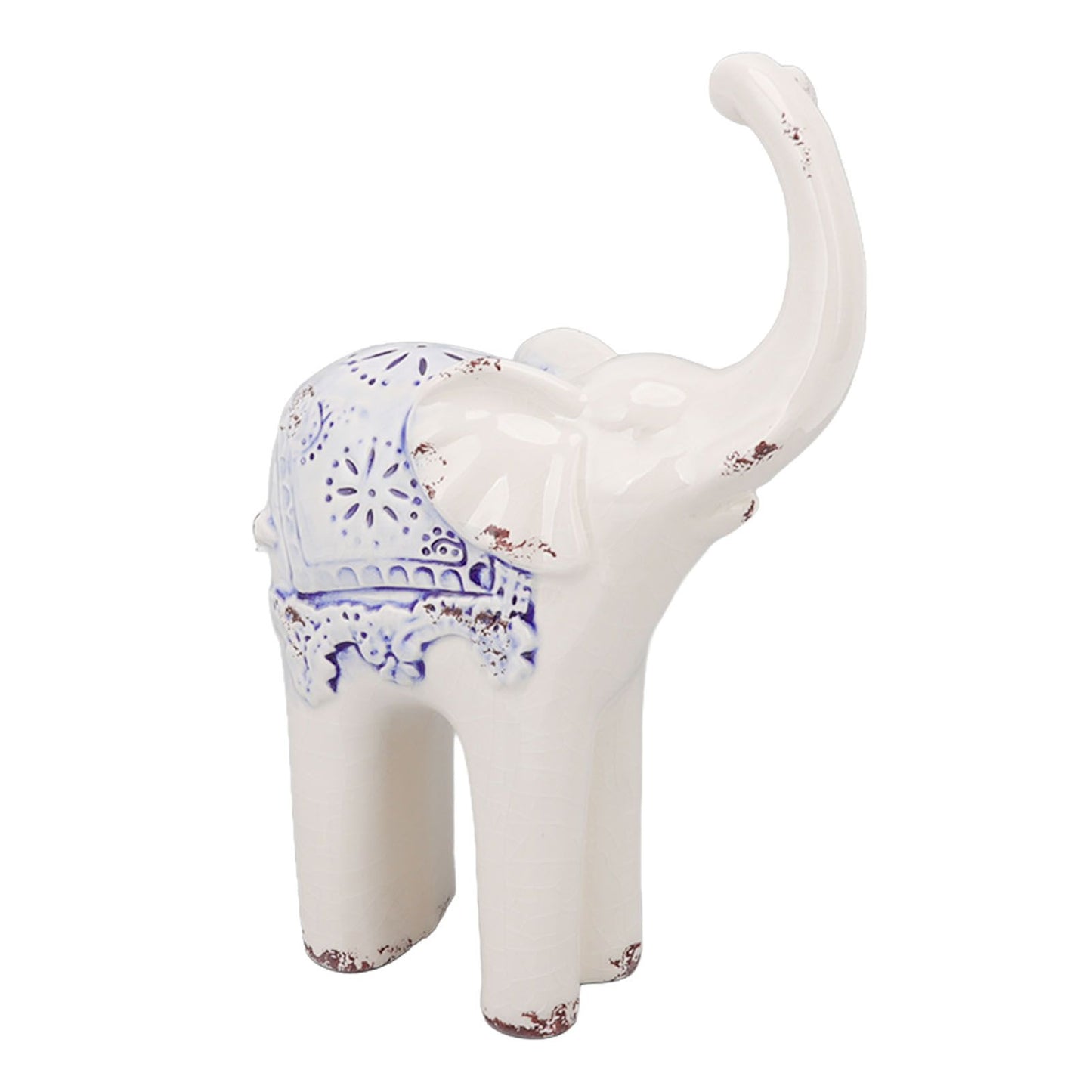 Elephant Ceramic Decor Safe Round Slippy Exquisite Porcelain Elephant Sculpture for Home Office Ornament S V1294-YM0512-3115220138311