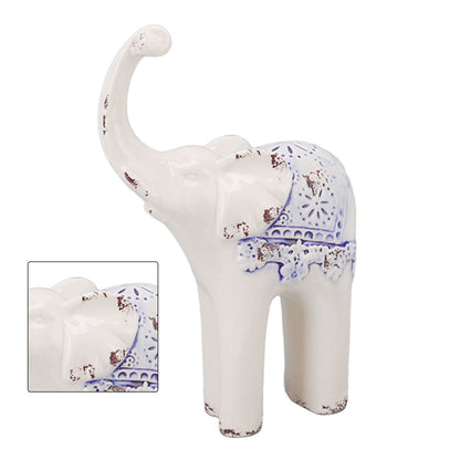 Elephant Ceramic Decor Safe Round Slippy Exquisite Porcelain Elephant Sculpture for Home Office Ornament S V1294-YM0512-3115220138311