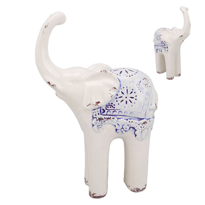 Elephant Ceramic Decor Safe Round Slippy Exquisite Porcelain Elephant Sculpture for Home Office Ornament S V1294-YM0512-3115220138311