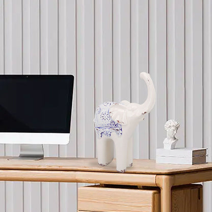 Elephant Ceramic Decor Safe Round Slippy Exquisite Porcelain Elephant Sculpture for Home Office Ornament S V1294-YM0512-3115220138311