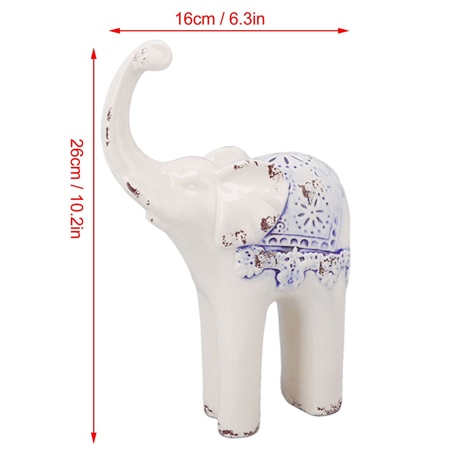 Elephant Ceramic Decor Safe Round Slippy Exquisite Porcelain Elephant Sculpture for Home Office Ornament S V1294-YM0512-3115220138311