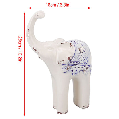 Elephant Ceramic Decor Safe Round Slippy Exquisite Porcelain Elephant Sculpture for Home Office Ornament S V1294-YM0512-3115220138311