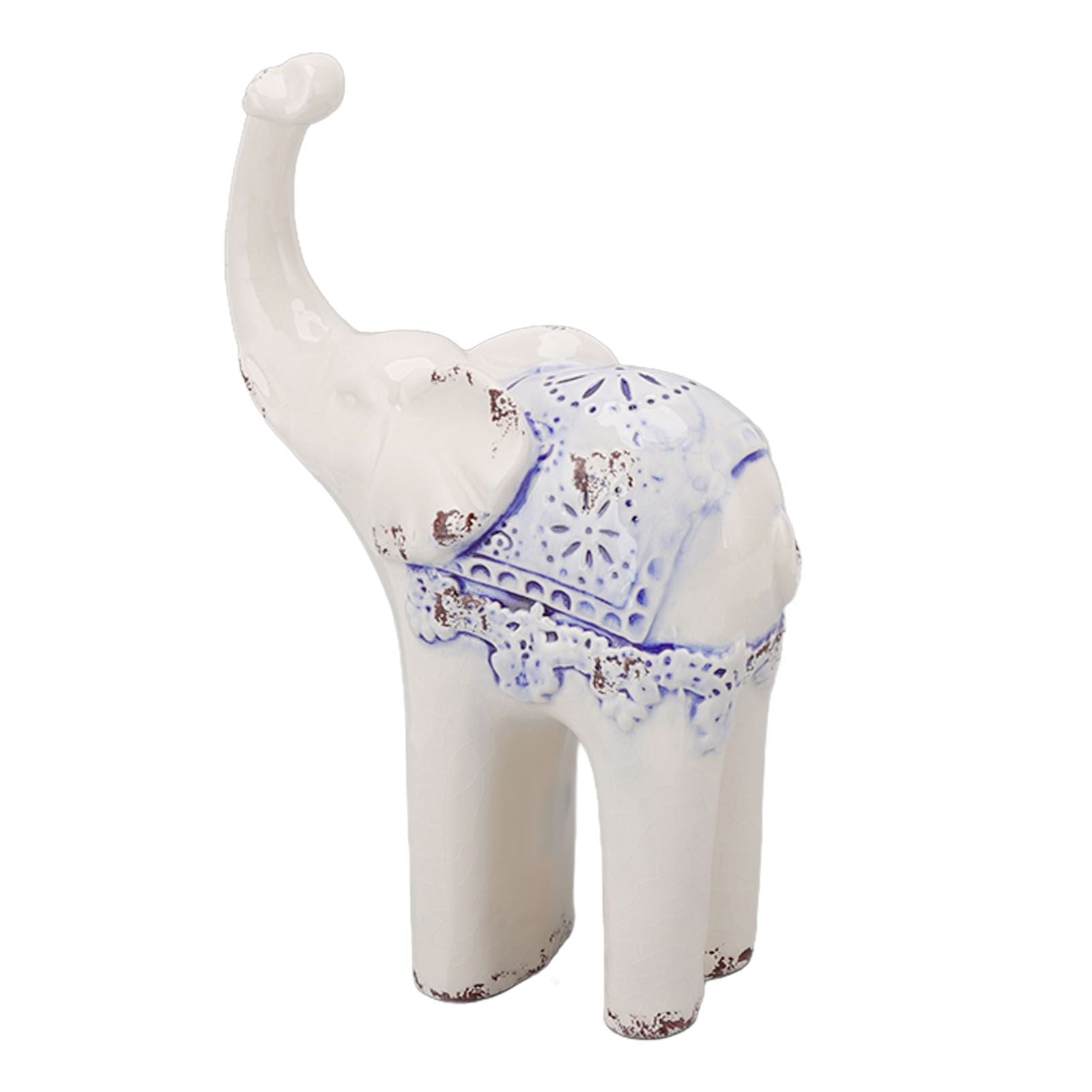Elephant Ceramic Decor Safe Round Slippy Exquisite Porcelain Elephant Sculpture for Home Office Ornament S V1294-YM0512-3115220138311