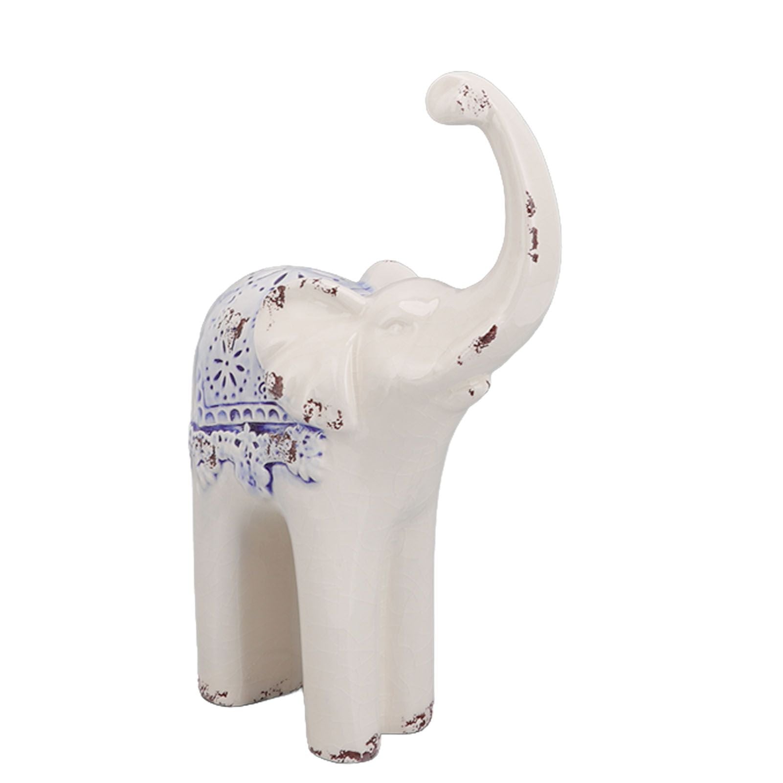Elephant Ceramic Decor Safe Round Slippy Exquisite Porcelain Elephant Sculpture for Home Office Ornament S V1294-YM0512-3115220138311