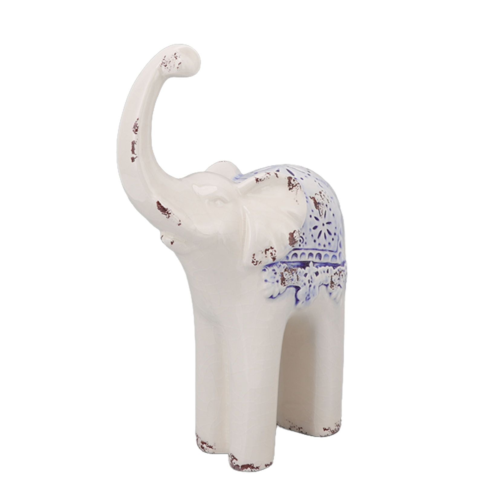 Elephant Ceramic Decor Safe Round Slippy Exquisite Porcelain Elephant Sculpture for Home Office Ornament S V1294-YM0512-3115220138311