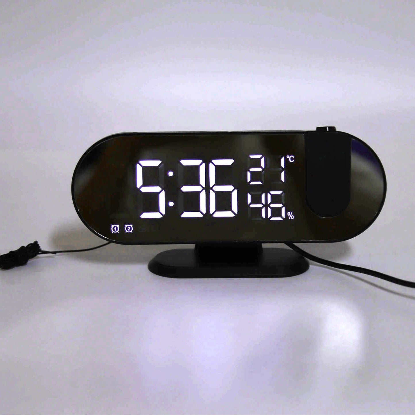 Projection Alarm Clock USB Powered Mirror Display Design High Brightness LED Light Source Ceiling Digital V1294-YM0512-3115220139011