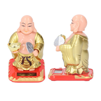 Standing Maitreya Buddha Solar Ornaments Light Energy Sensing Buddha Statue Decoration for Office Home Car V1294-YM0512-3115220142911