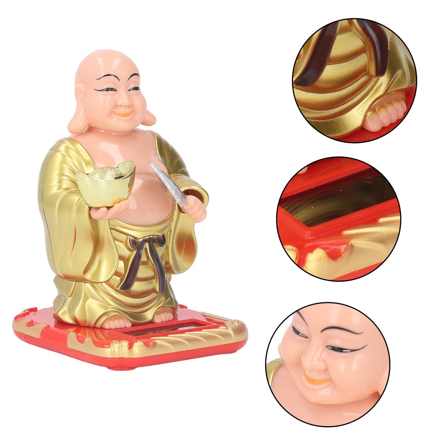 Standing Maitreya Buddha Solar Ornaments Light Energy Sensing Buddha Statue Decoration for Office Home Car V1294-YM0512-3115220142911