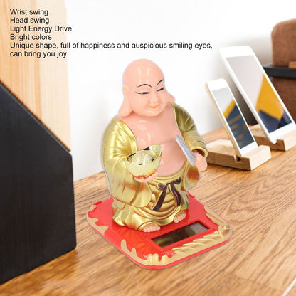 Standing Maitreya Buddha Solar Ornaments Light Energy Sensing Buddha Statue Decoration for Office Home Car V1294-YM0512-3115220142911