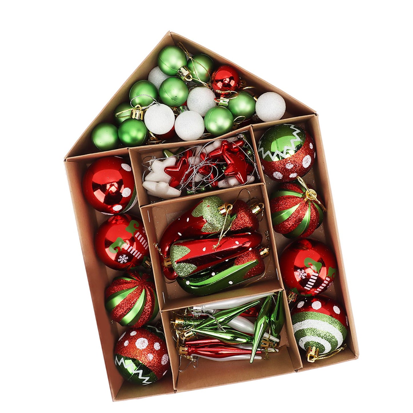 Christmas Tree Ornaments Assorted Set Lightweight Electroplated Christmas Tree Hanging Balls Pendants Set for V1294-YM0512-3115220146714