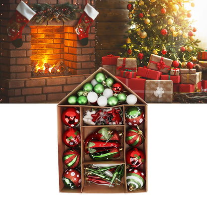 Christmas Tree Ornaments Assorted Set Lightweight Electroplated Christmas Tree Hanging Balls Pendants Set for V1294-YM0512-3115220146714