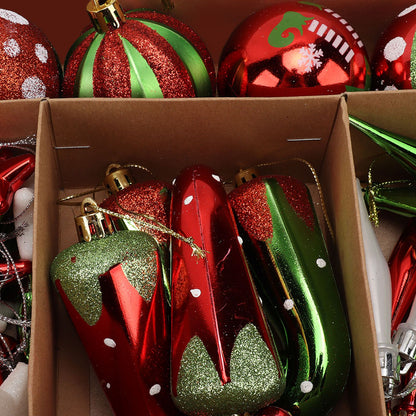 Christmas Tree Ornaments Assorted Set Lightweight Electroplated Christmas Tree Hanging Balls Pendants Set for V1294-YM0512-3115220146714