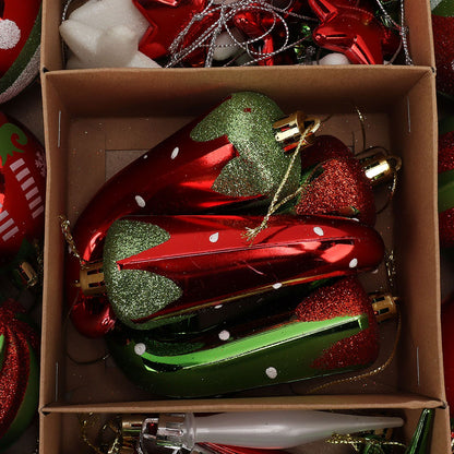 Christmas Tree Ornaments Assorted Set Lightweight Electroplated Christmas Tree Hanging Balls Pendants Set for V1294-YM0512-3115220146714