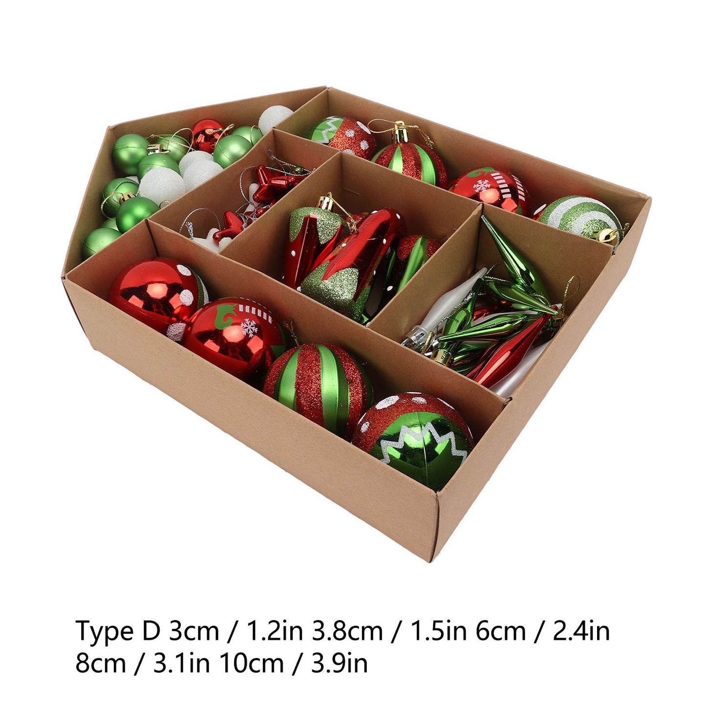 Christmas Tree Ornaments Assorted Set Lightweight Electroplated Christmas Tree Hanging Balls Pendants Set for V1294-YM0512-3115220146714
