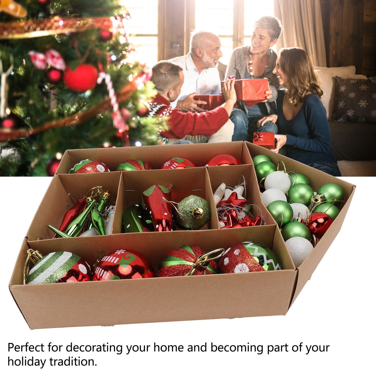 Christmas Tree Ornaments Assorted Set Lightweight Electroplated Christmas Tree Hanging Balls Pendants Set for V1294-YM0512-3115220146714