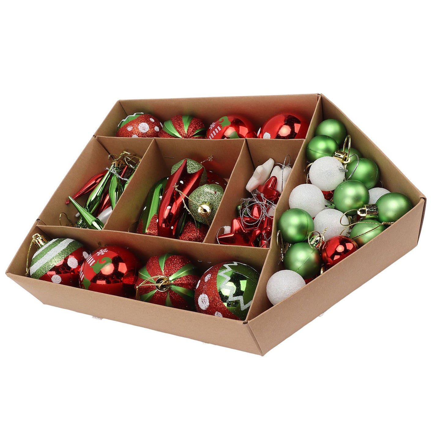 Christmas Tree Ornaments Assorted Set Lightweight Electroplated Christmas Tree Hanging Balls Pendants Set for V1294-YM0512-3115220146714