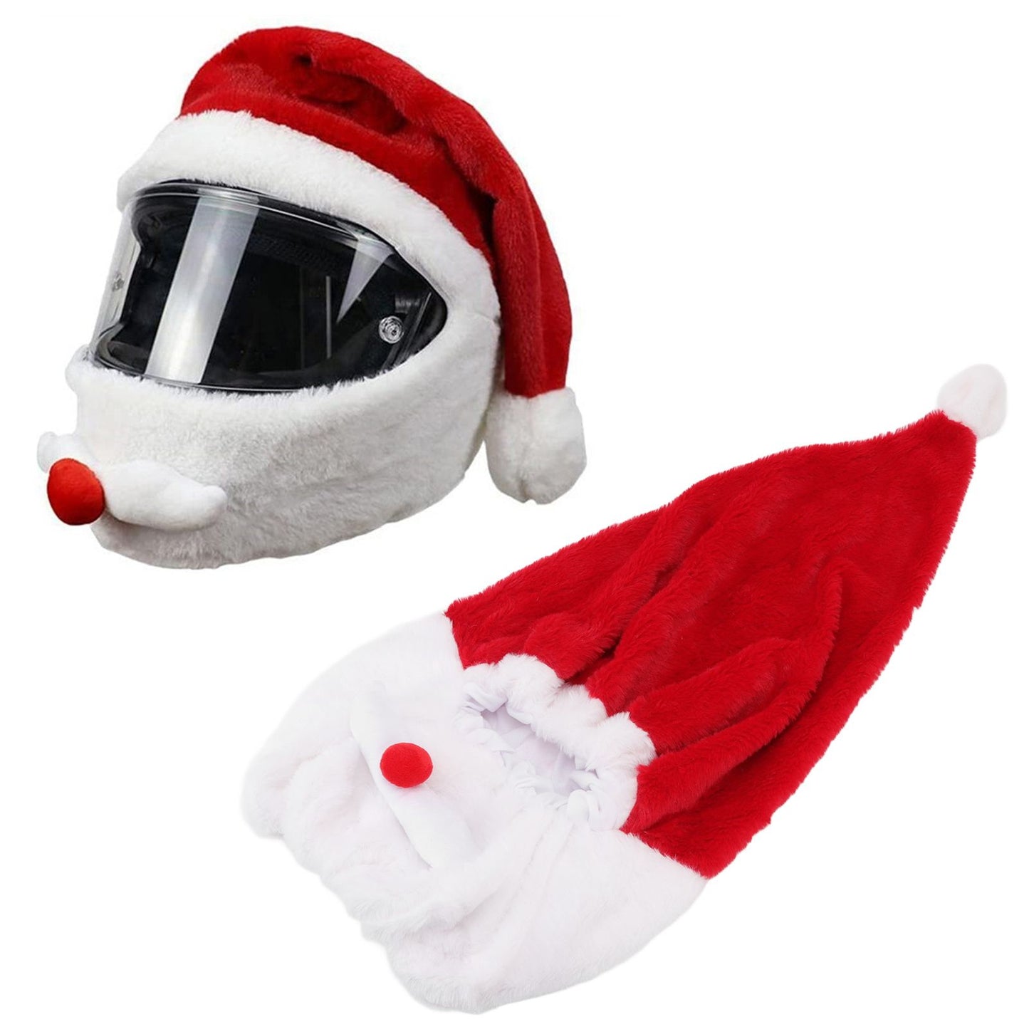 Christmas Helmet Cover Plush Scratch Proof Motorcycle Helmet Hat for Entertainment Decoration V1294-YM0512-3115220147011