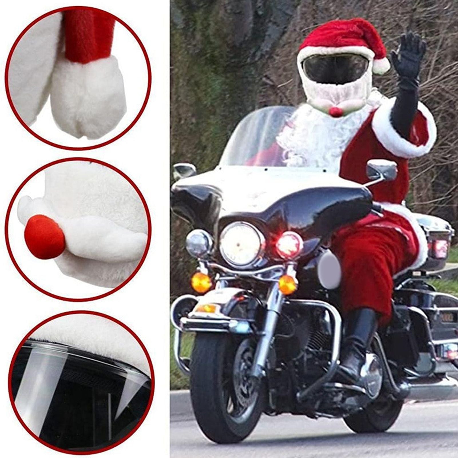 Christmas Helmet Cover Plush Scratch Proof Motorcycle Helmet Hat for Entertainment Decoration V1294-YM0512-3115220147011