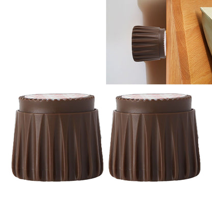 2Pcs Wall Bed Stopper Anti Collision ABS Punch Free Rotatable Mute Bed Anti Shake Tool for Home Brown Small V1294-YM0512-3116220012012