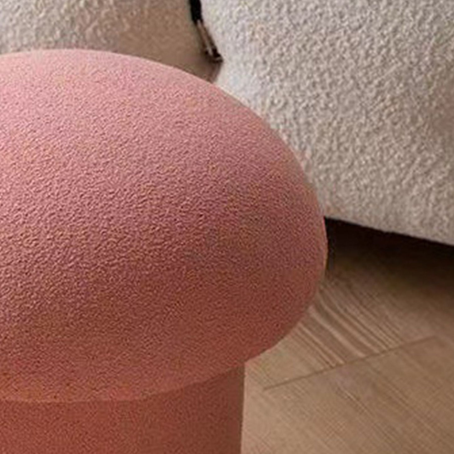 Sofa Bench Simple Modern Elastic Comfortable Soft Round Pine Wooden Foot Stool for Home Decoration Pink V1294-YM0512-3116220012413