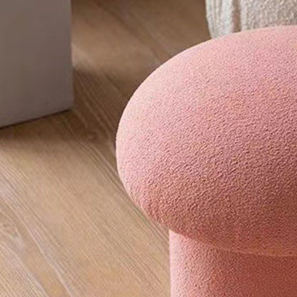 Sofa Bench Simple Modern Elastic Comfortable Soft Round Pine Wooden Foot Stool for Home Decoration Pink V1294-YM0512-3116220012413