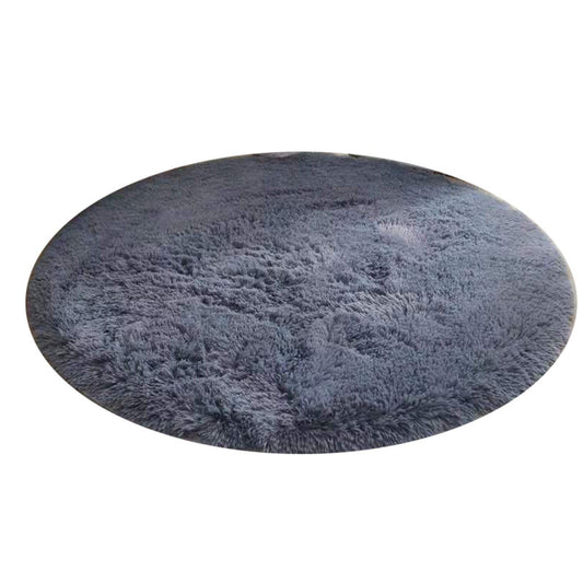 Floor Carpet Polyester Fiber Round Nordic Style Long Plush Soft Shaggy Rug for Home Bedroom Grey V1294-YM0512-3117220237112