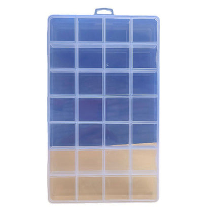 Clear Plastic Storage Box 28 Grids ABS Transparent Small Item Organizer Box for Jewelry Hair Ties V1294-YM0512-3117220242211