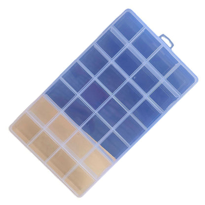 Clear Plastic Storage Box 28 Grids ABS Transparent Small Item Organizer Box for Jewelry Hair Ties V1294-YM0512-3117220242211