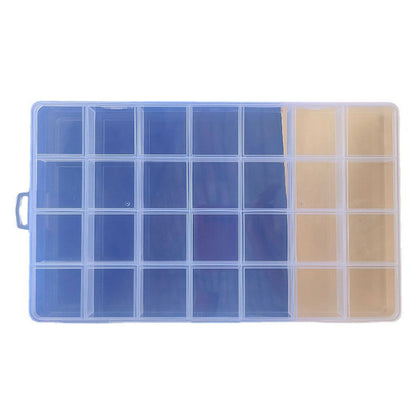 Clear Plastic Storage Box 28 Grids ABS Transparent Small Item Organizer Box for Jewelry Hair Ties V1294-YM0512-3117220242211