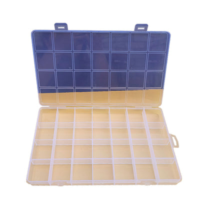Clear Plastic Storage Box 28 Grids ABS Transparent Small Item Organizer Box for Jewelry Hair Ties V1294-YM0512-3117220242211