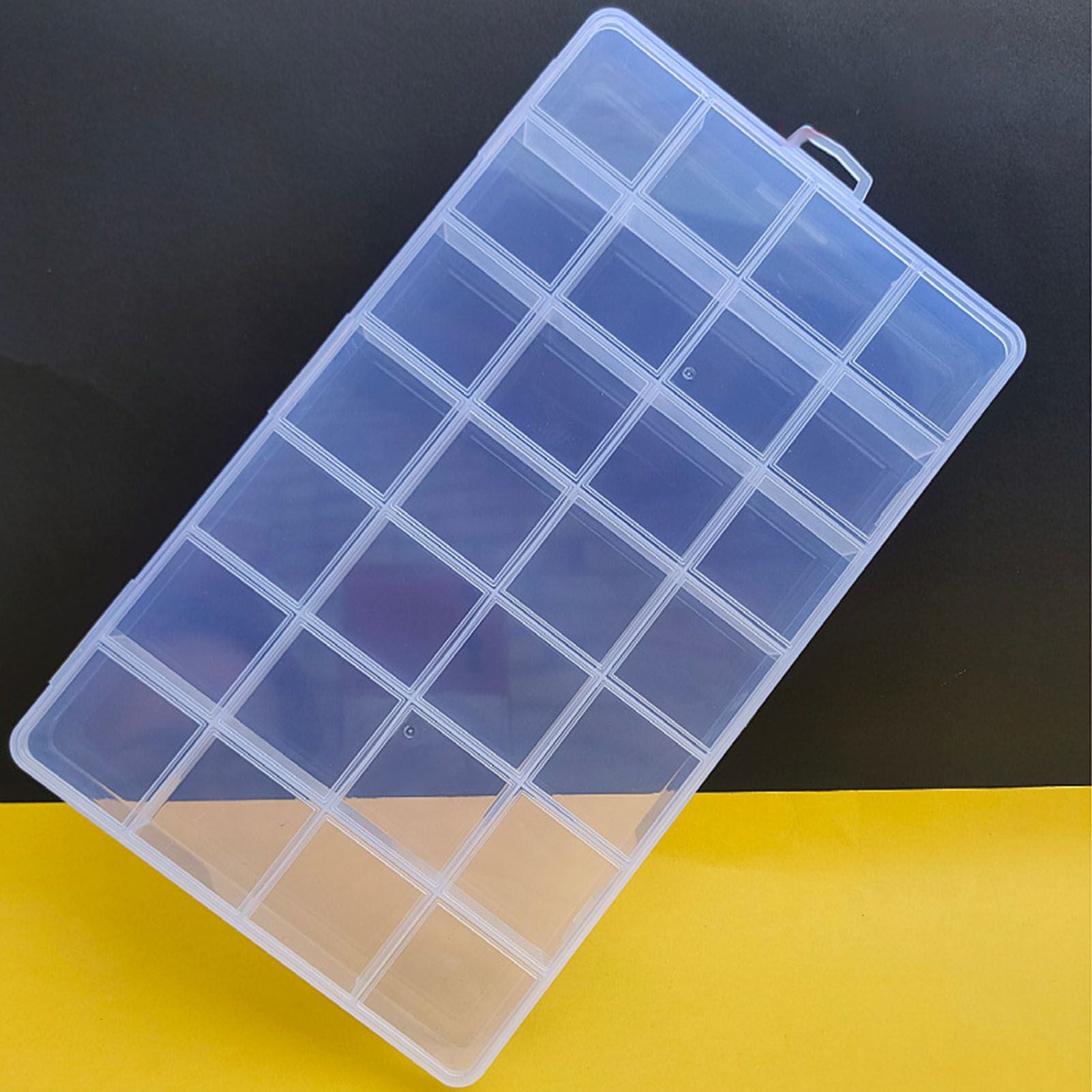Clear Plastic Storage Box 28 Grids ABS Transparent Small Item Organizer Box for Jewelry Hair Ties V1294-YM0512-3117220242211