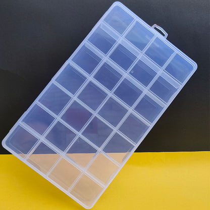 Clear Plastic Storage Box 28 Grids ABS Transparent Small Item Organizer Box for Jewelry Hair Ties V1294-YM0512-3117220242211